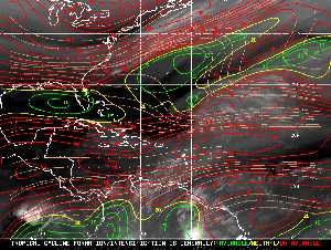 Météo tropicale : Carte des vents de cisaillement.