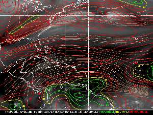 Météo tropicale : Carte des vents de cisaillement.