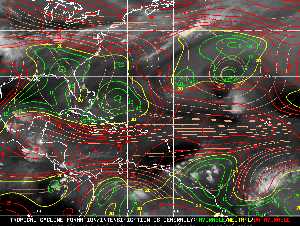 Météo tropicale : Carte des vents de cisaillement.