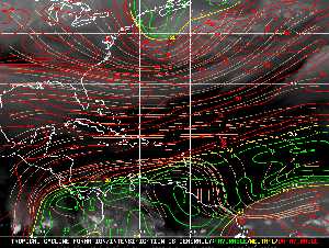 Météo tropicale : Carte des vents de cisaillement.