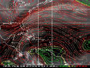 Météo tropicale : Carte des vents de cisaillement.