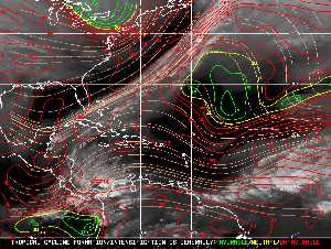 Météo tropicale : Carte des vents de cisaillement.