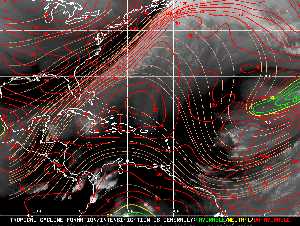 Météo tropicale : Carte des vents de cisaillement.