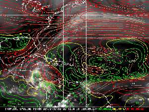 Météo tropicale : Carte des vents de cisaillement.