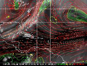 Météo tropicale : Carte des vents de cisaillement.