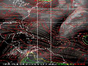 Météo tropicale : Carte des vents de cisaillement.
