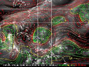 Météo tropicale : Carte des vents de cisaillement.