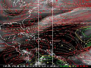 Météo tropicale : Carte des vents de cisaillement.