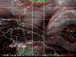 Météo tropicale : Carte des vents de cisaillement.