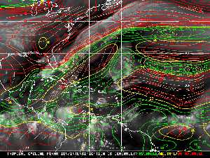 Météo tropicale : Carte des vents de cisaillement.