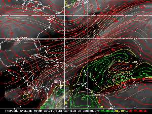 Météo tropicale : Carte des vents de cisaillement.