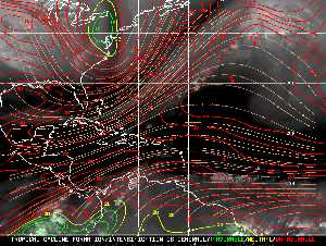 Météo tropicale : Carte des vents de cisaillement.