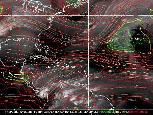 Météo tropicale : Carte des vents de cisaillement.