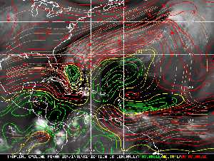 Météo tropicale : Carte des vents de cisaillement.