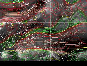 Météo tropicale : Carte des vents de cisaillement.