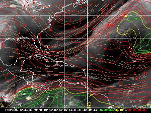 Météo tropicale : Carte des vents de cisaillement.