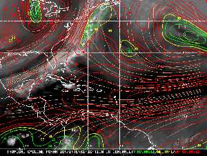 Météo tropicale : Carte des vents de cisaillement.