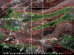 Météo tropicale : Carte des vents de cisaillement.