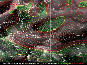 Météo tropicale : Carte des vents de cisaillement.