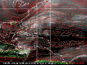 Météo tropicale : Carte des vents de cisaillement.