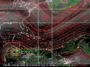 Météo tropicale : Carte des vents de cisaillement.