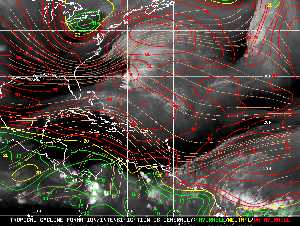 Météo tropicale : Carte des vents de cisaillement.