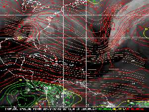 Météo tropicale : Carte des vents de cisaillement.