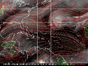Météo tropicale : Carte des vents de cisaillement.