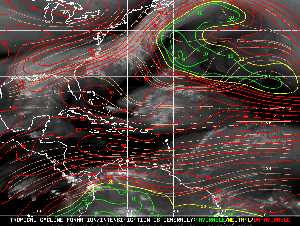 Météo tropicale : Carte des vents de cisaillement.
