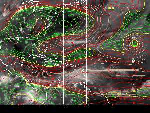 Météo tropicale : Carte des vents de cisaillement.