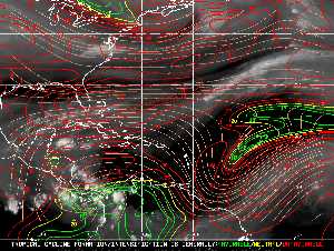 Météo tropicale : Carte des vents de cisaillement.