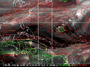Météo tropicale : Carte des vents de cisaillement.