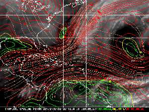 Météo tropicale : Carte des vents de cisaillement.