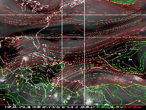 Météo tropicale : Carte des vents de cisaillement.