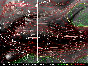 Météo tropicale : Carte des vents de cisaillement.