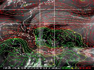 Météo tropicale : Carte des vents de cisaillement.