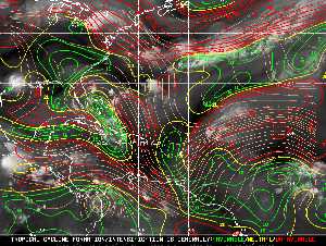 Météo tropicale : Carte des vents de cisaillement.