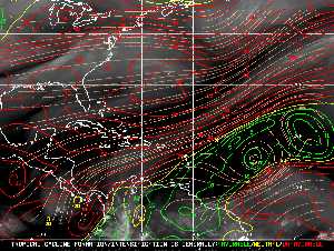 Météo tropicale : Carte des vents de cisaillement.
