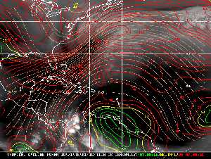 Météo tropicale : Carte des vents de cisaillement.