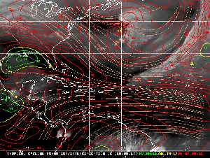 Météo tropicale : Carte des vents de cisaillement.
