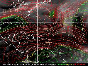 Météo tropicale : Carte des vents de cisaillement.