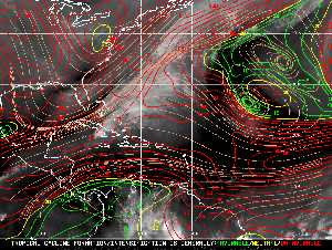 Météo tropicale : Carte des vents de cisaillement.