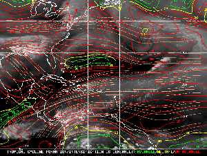 Météo tropicale : Carte des vents de cisaillement.