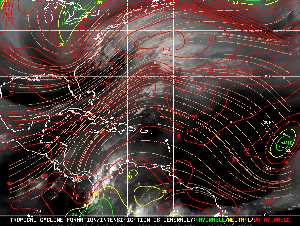 Météo tropicale : Carte des vents de cisaillement.