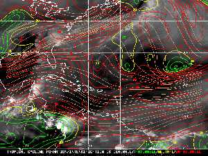 Météo tropicale : Carte des vents de cisaillement.