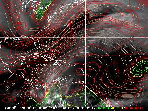 Météo tropicale : Carte des vents de cisaillement.