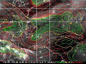 Météo tropicale : Carte des vents de cisaillement.