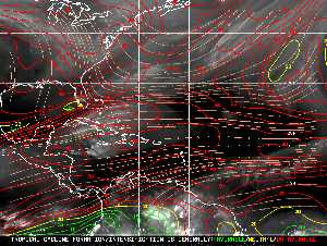 Météo tropicale : Carte des vents de cisaillement.