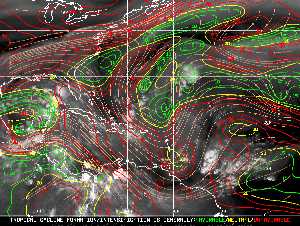 Météo tropicale : Carte des vents de cisaillement.