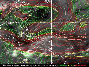 Météo tropicale : Carte des vents de cisaillement.